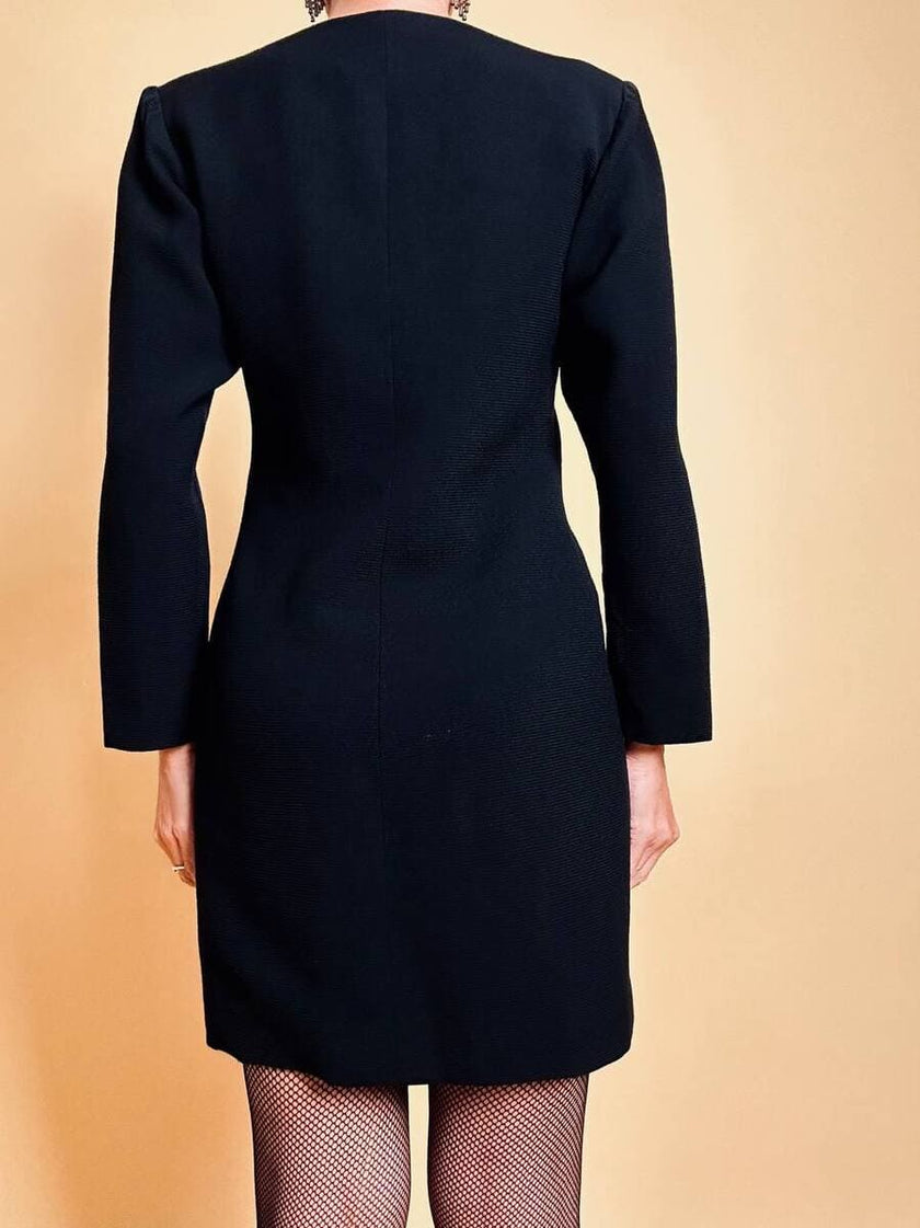 Mini-robe noire avec boutons bijoux « Yves Saint Laurent »