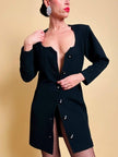 Mini-robe noire avec boutons bijoux « Yves Saint Laurent »