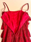 Mini dress rosso con frange a balze
