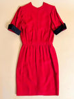 Mini dress rosso con riporti in seta nera 