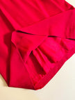 Mini dress rosso con riporti in seta nera 