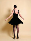 Mini dress sartoriale in velluto nero e organza