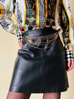 Minigonna in pelle nera “Stefanel”