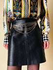 Minigonna in pelle nera “Stefanel”
