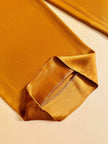 Pantalone a palazzo in cady lucido color ambra 