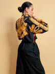 Pantalone a palazzo in cotone nero 
