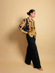 Pantalone a palazzo in cotone nero 