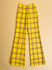 Pantalone a zampa fantasia tartan giallo scuolabus