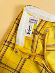 Pantalone a zampa fantasia tartan giallo scuolabus