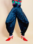 Harem pants in raso nero plissé