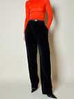 Pantalone in velluto nero 