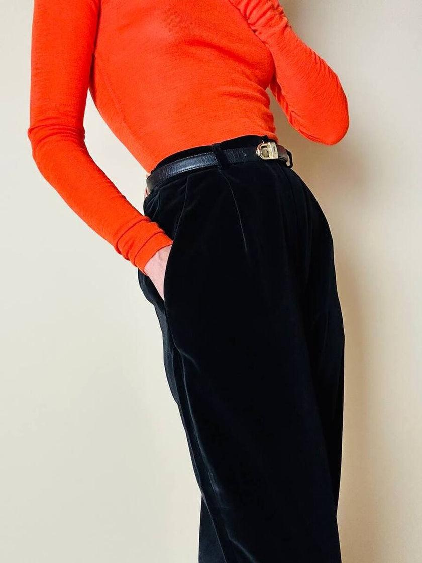 Pantalone in velluto nero 