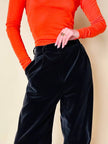 Pantalone in velluto nero 