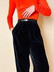 Pantalone in velluto nero 