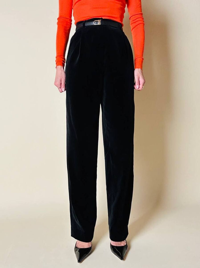 Pantalone in velluto nero 