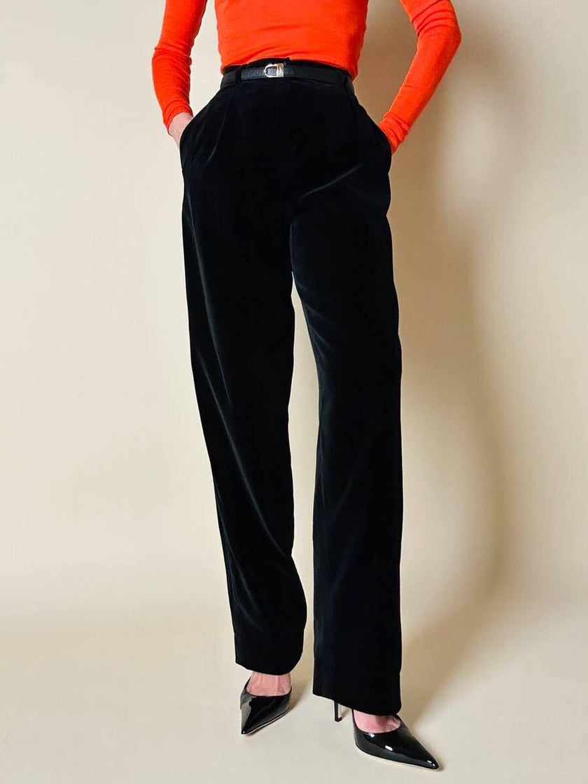 Pantalone in velluto nero 