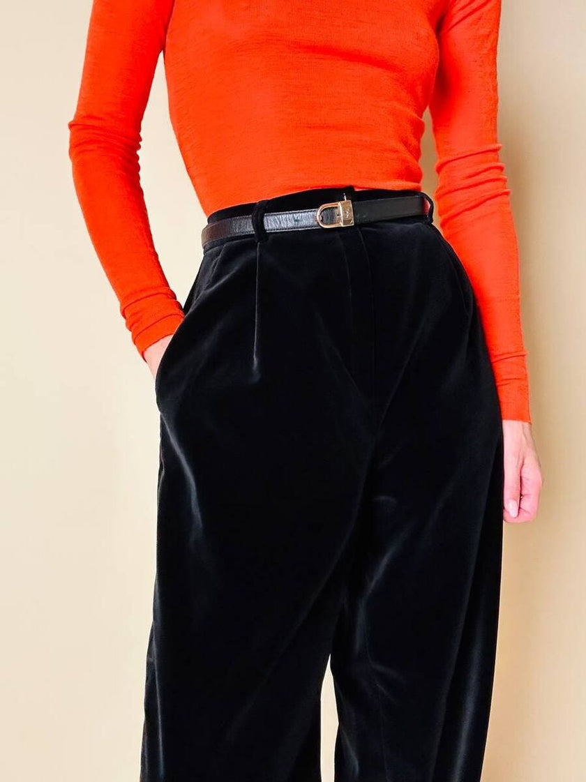 Pantalone in velluto nero 