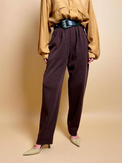 Pantalone in lana color cioccolato “Yves Saint Laurent rive gauche”
