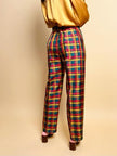 Pantalone in seta check Yves Saint Laurent