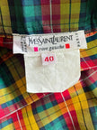Pantalone in seta check Yves Saint Laurent