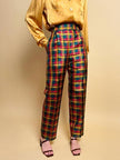 Pantalone in seta check Yves Saint Laurent