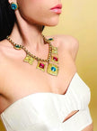 Parure oro con cristalli multicolor Carol Dauplaise