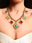 Parure oro con cristalli multicolor Carol Dauplaise