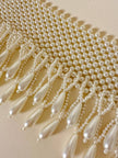 Maxi choker di perle bianche sintetiche
