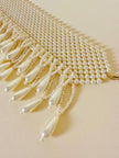 Maxi choker di perle bianche sintetiche