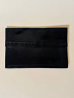 Pochette vintage Yves Saint Laurent in pelle nera con greca logata in rilievo