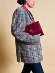 Pochette in saffiano bordò 