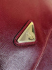 Pochette in saffiano bordò 