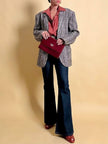 Pochette in saffiano bordò 