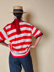 Polo a righe bianche e rosse “Yves Saint Laurent”