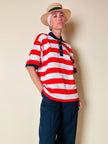 Polo a righe bianche e rosse “Yves Saint Laurent”