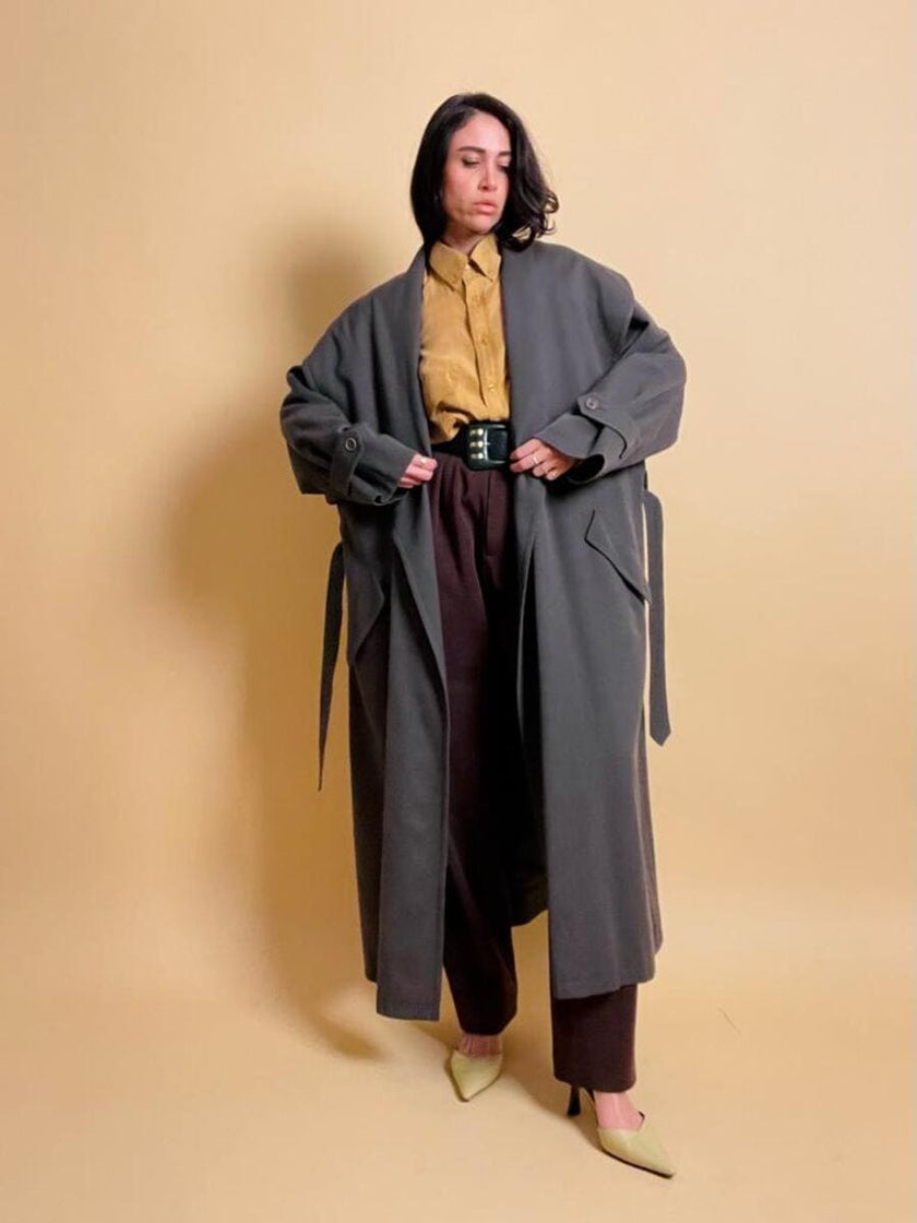Maxi trench verde militare “Valentino raincoat”
