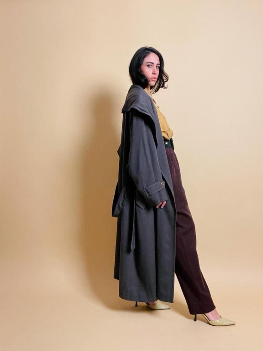 Maxi trench verde militare “Valentino raincoat”