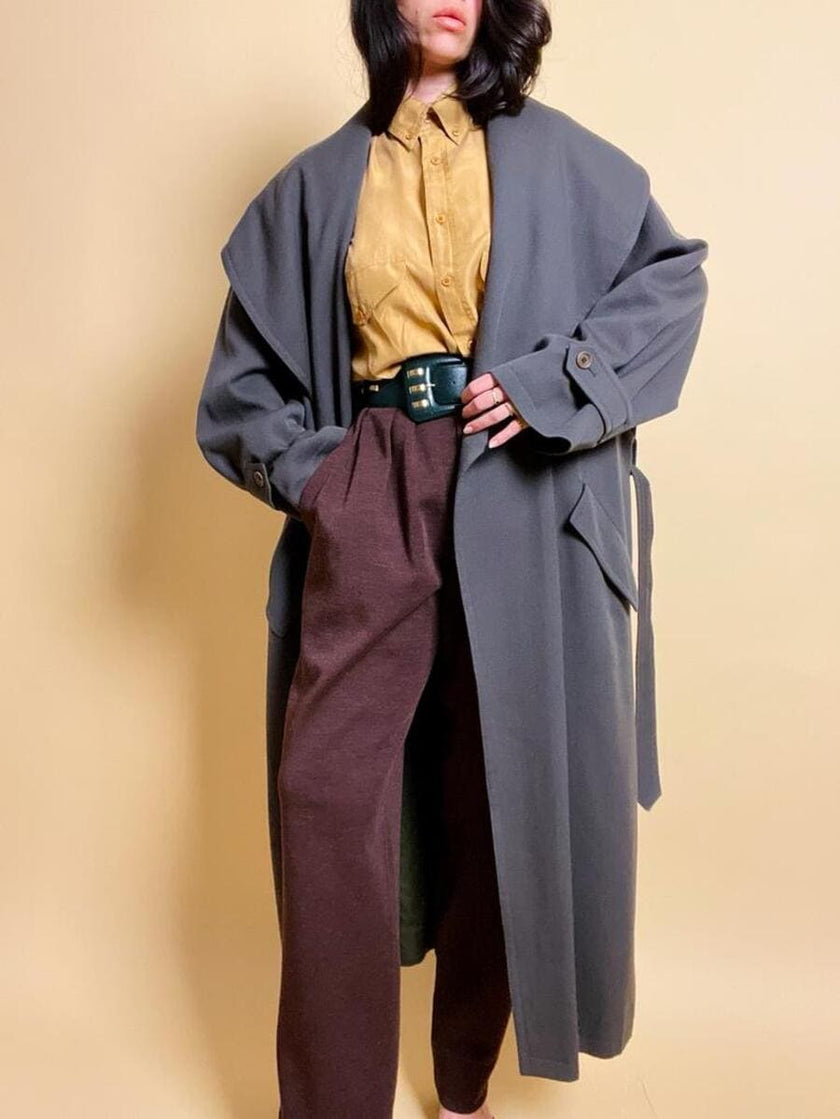 Maxi trench verde militare “Valentino raincoat”