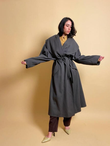 Maxi trench verde militare “Valentino raincoat”