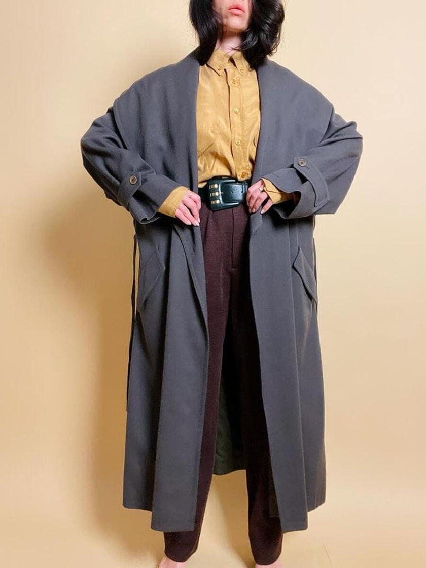 Maxi trench verde militare “Valentino raincoat”