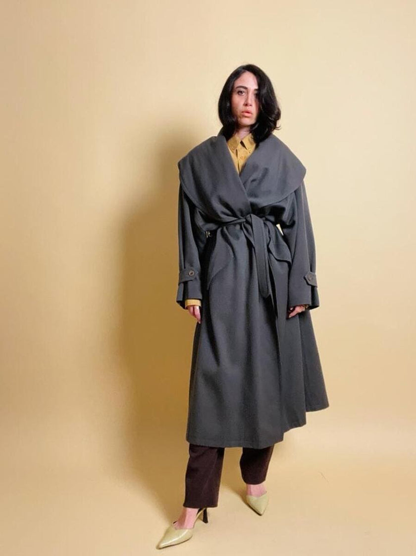 Maxi trench verde militare “Valentino raincoat”