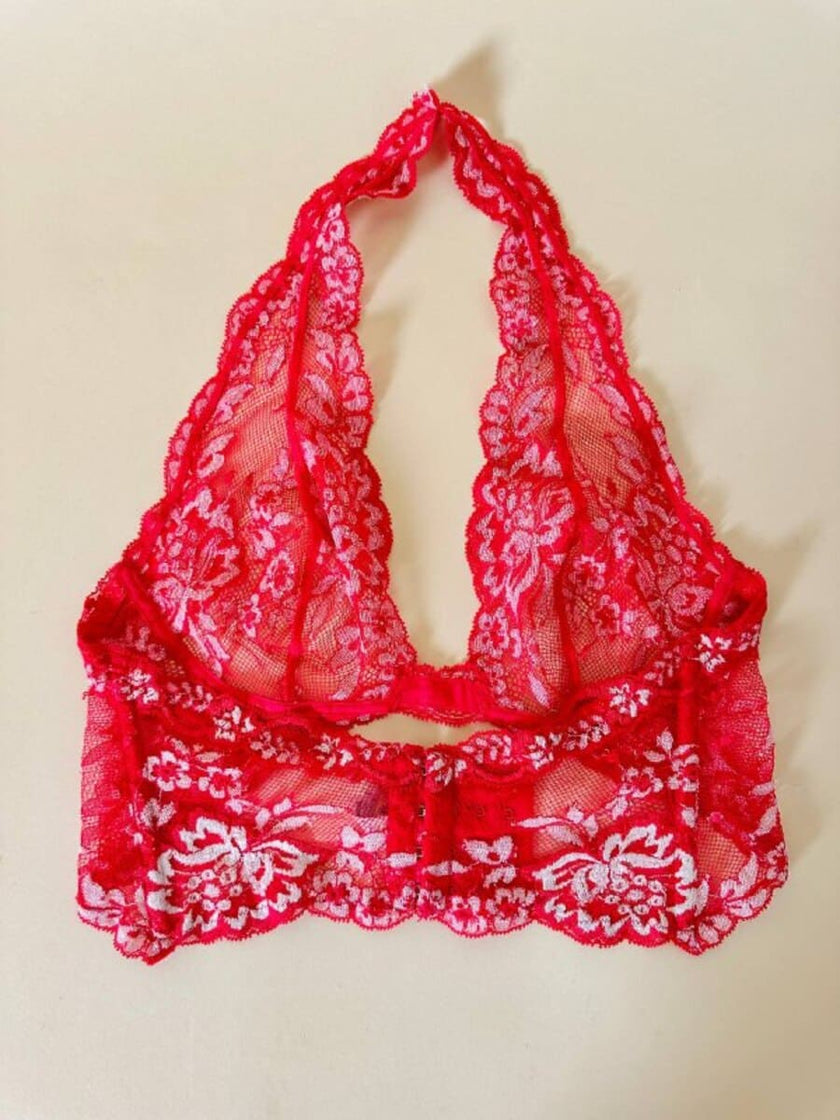 Reggiseno in pizzo rosso geranio “La Perla”
