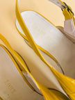 Sabot con platform in pelle giallo senape