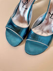 Sabot in laminato ottanio con piping argento “Yves Saint Laurent”