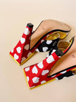 Sandali a due fasce in gros grain stampa cuori “Andrea Pifster Couture”