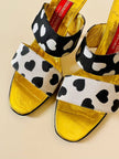 Sandali a due fasce in gros grain stampa cuori “Andrea Pifster Couture”