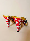 Sandali a due fasce in gros grain stampa cuori “Andrea Pifster Couture”