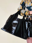 Shopping bag in vernice nera