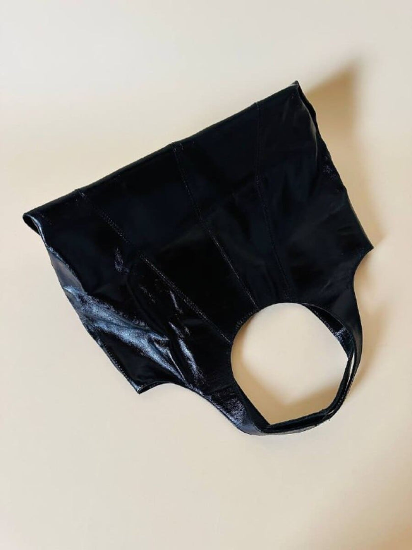 Shopping bag in vernice nera