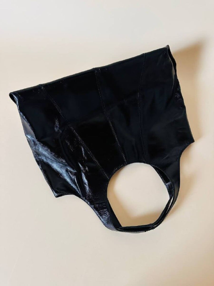 Shopping bag in vernice nera